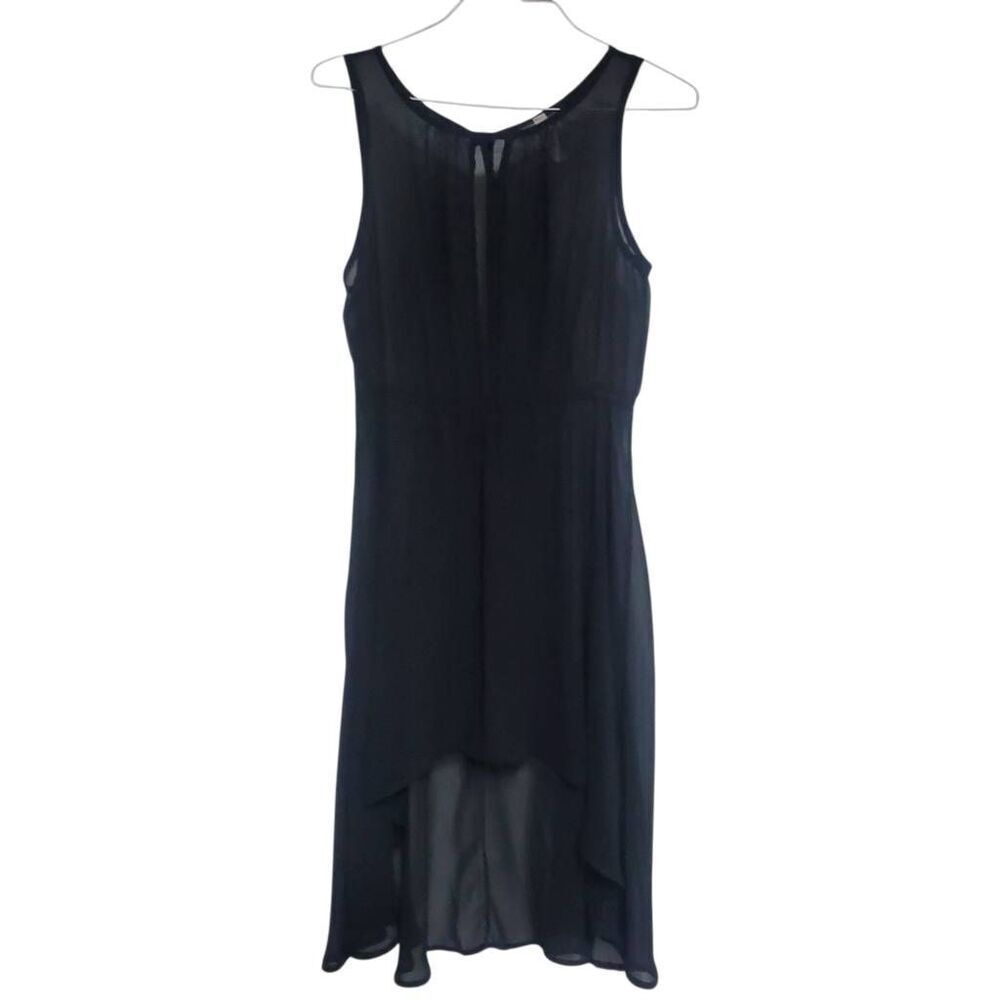 Triple Cherry Sheer Black High Low Dress